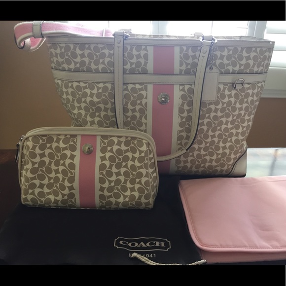 Coach Handbags - Coach Diaper Bag w matching cosmetics bag